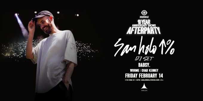 San Holo at Avalon in Hollywood Nightclub Event Flyer Feb 14