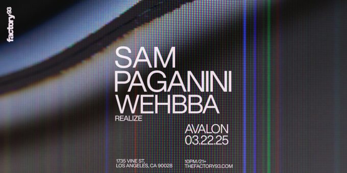 Sam Paganini at Avalon Hollywood Nightclub Event Flyer March 22