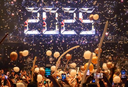 Guests posing on New Year's Eve at Diplo djing at Avalon Hollywood at Hollywood, CA