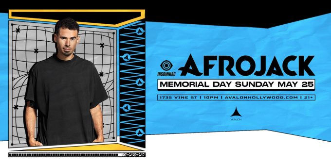 Afrojack at Avalon in Hollywood Nightclub Event Flyer May 25