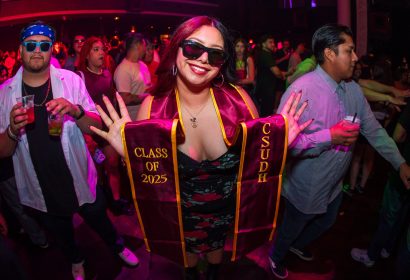 Guests posing at Gasolina at Avalon Hollywood in Hollywood, CA