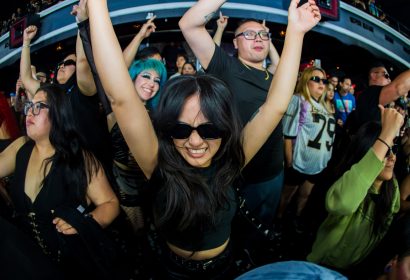 Guests posing at Fatima Hajji at Avalon Hollywood
