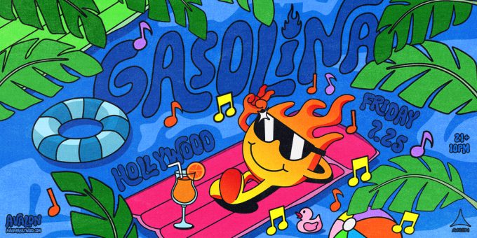 Gasolina at Avalon Hollywood in LA Nightclub Event Flyer July 25
