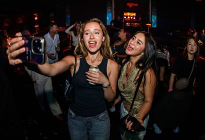 Guests posing at Time Machine at Avalon Hollywood in Hollywood, CA