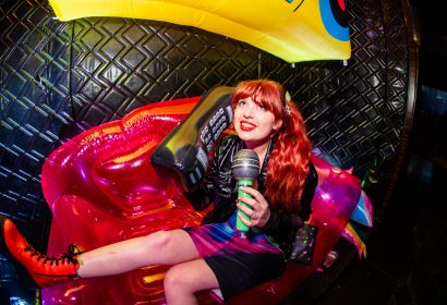 Guests posing at Time Machine at Avalon Hollywood in Hollywood, CA