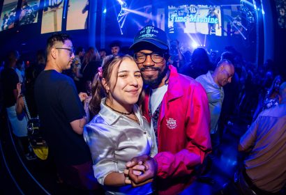 Guests posing at Time Machine at Avalon Hollywood in Hollywood, CA