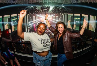 Guests posing at Time Machine at Avalon Hollywood in Hollywood, CA