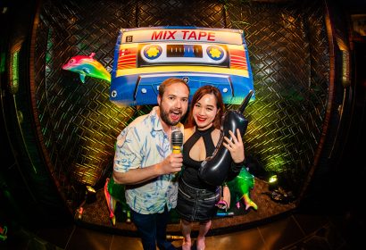 Guests posing at Time Machine at Avalon Hollywood in Hollywood, CA