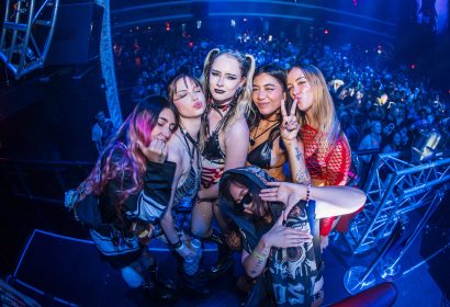 Guests posing at Space Laces at Avalon Hollywood in Hollywood, CA